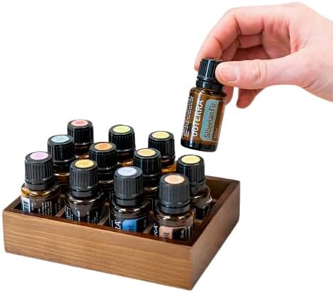 Bandeja de madeira da vida útil do petróleo para óleos essenciais abertos | Armazenamento de aromaterapia para garrafas