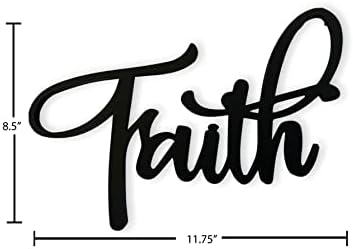 Faith 3D Wood Art Word Script Cutout Sign, decoração de parede preta mtt