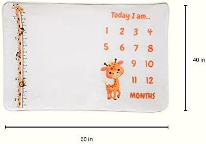Brancagem orgânica do meu amendoim Baby Milestone Blanket - Gráfico de crescimento recém -nascido - Premium Super Soft - Presente