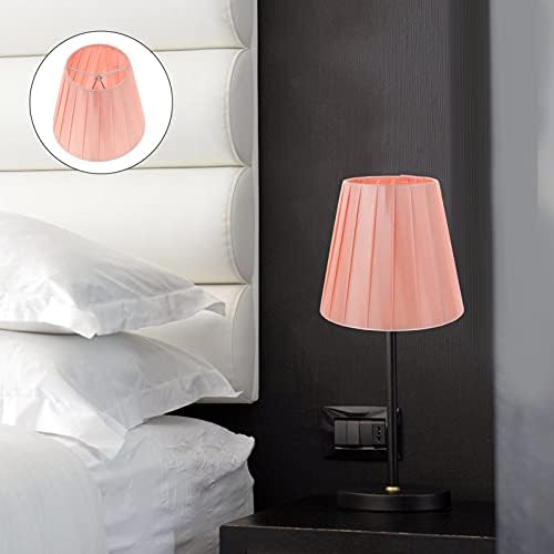 Uonlytech pano pequeno clipe na lâmpada tonalidade bouffante pano abajur decoração de lâmpada de lâmpada de lâmpada de tabela piso pendente luz 5. 5 x3. 5 x4. 9 polegadas rosa