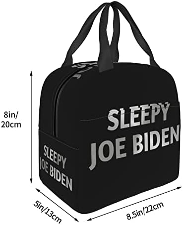 Sleepy Joe Biden Reutilable portátil Folha espessada Bolsa de bento isolada para homens e mulheres