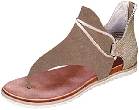 Sandálias para mulheres de verão elegante, sandálias planas escorregam no tornozelo chinelos de tira aberta da praia de bosques