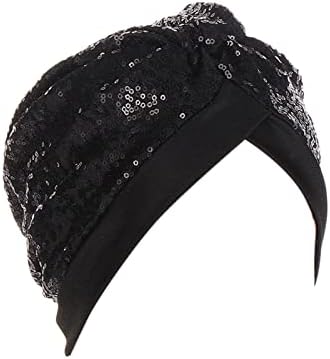 Mulheres muçulmanas turbano hatbow lantejas de cabelo capa de cabeceira de lenço de capa de lenço de capa de homens chapéus moda