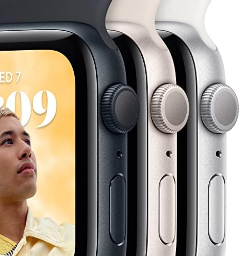 Apple Watch SE GPS 44mm de alumínio prateado com banda esportiva branca - m/l com appleCare+