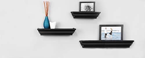 KieraGRACE tradicional-shelves flutuantes, conjunto de 3, preto