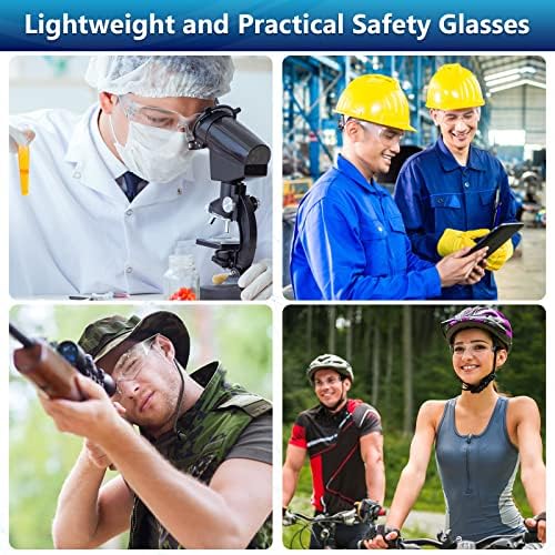 96 pares de óculos de segurança claros Óculos de segurança adultos a granel óculos de proteção ocular unissex de impacto de óculos de proteção resistentes com estrutura de cores variadas para homens Mulheres laboratórios de construção de carpintaria tiro