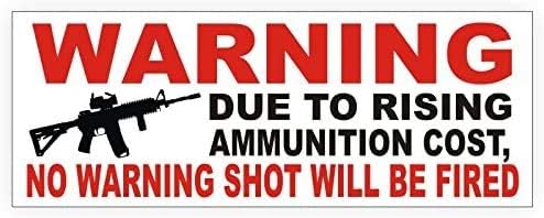 Nenhum aviso de vinil de tiro de aviso adesivo de vinil | Decalque | Rótulo de janela Direitos de armas AR-15