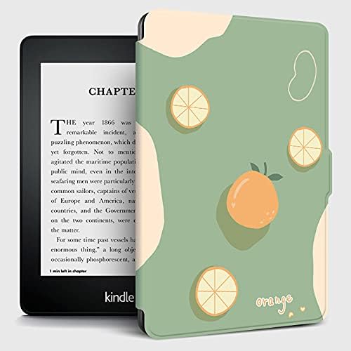 Lyzgf Caso para Kindle - Ilustração laranja simples Casos Kindle Paperwhite /Kindle 8th Generation Soft Ultra Slim Tampa com