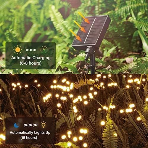 Luzes de jardim solares de Sachie, [atualizadas] luzes solares à prova d'água ao ar livre com controle remoto de 8modes,