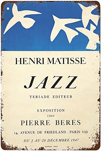 Exposição engraçada de Henri Matisse 1947 Sinais de decoração de parede Decoração de parede Metal Tin Sign Art Poster