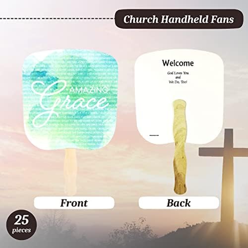 Swanson Christian Products Christian Church Fãs - Fãs de salão de mão para adultos - Fãs de mão para os cultos da igreja - Amazing