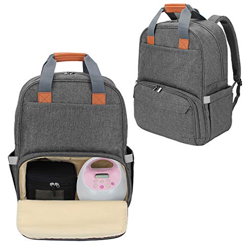 Mochila da bomba de mama Luxja com compartimentos para bolsa e laptop mais frios, bolsa de bomba de mama adequada para mães