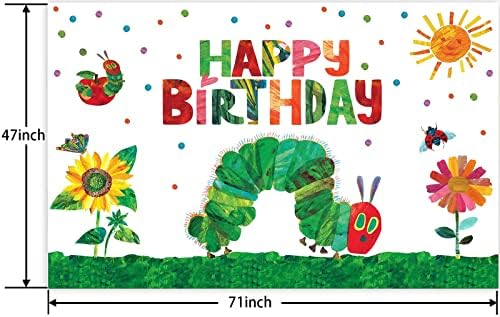 Desenho animado muito faminto Caterpillar Banner Feliz Aniversário REENDO LEITA DE LEITURA DE SORTA DE Decorações de Decoração