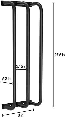 Rack de toalha de parede do foverona para toalhas enroladas, suporte de parede de suporte de 3 barras, montado na parede do banheiro armazenamento de toalha - preto