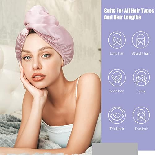 Toalha de cabelo de microfibra Youlertex Turbano: 2pack Secando cabelos toalhas de cabeça para mulheres meninas Cabelo