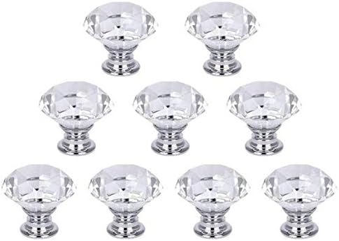 Woiwo 5pcs Cabinete de vidro de cristal Mutreta de 30 mm Diamond Shape Gaveta, para armário de banheiro da cozinha, cômoda e armário