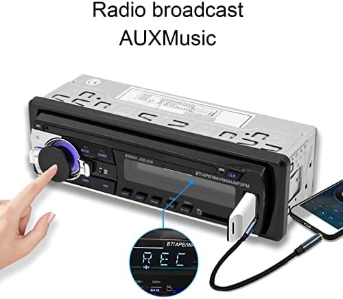 Player de rádio para carro único, receptor de som de áudio de carro, cartão de armazenamento USB2.0 CD DVD Aux Player, suporta uma chamada gratuita, BT Music, Voice Broadcast