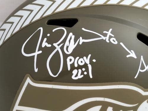 Steve Largent e Jim Zorn autografados Seattle Seahawks Camo verde Réplica de velocidade em tamanho real TD Seahawks! MCS Holo 83724