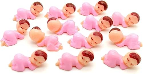 Bebês de plástico para jogo de chá de bebê, 60pcs minúsculos bebês de plástico mini bebês estatuetas pequenos bolo king