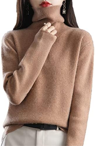 Suéteres femininos pulôver alto pescoço lã malha casual tops outono jaqueta de inverno sweeters de pulôver quente