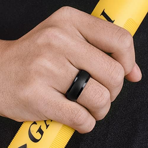 Anéis de silicone egnaro para homens 1/4/6 pacote de peças ergonômicas de casamento de borracha de borracha de silicone respirável - de 8 mm de largura com 2 mm de espessura de esporte de espessura para bandas de noivado de treino prometem anéis para ele