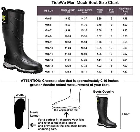 Botas de borracha da maré -maré para homens, botas de chuva de design exclusivas duráveis ​​à prova d'água, botas de caça de neoprene, botas de lama quentes de borracha de borracha