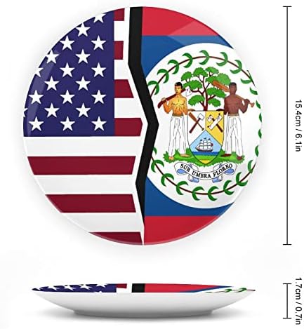 American e Belize Bandeira Cerâmica China Placas decorativas com ornamentos pendurados Pratos de jantar