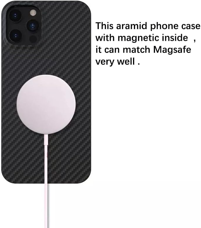 Caso de fibra de carbono real para iPhone 14 Pro com anel magnético incorporado