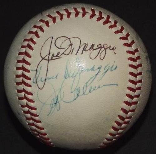 ESPETACULAR! Joe DiMaggio Casey Stengel Lloyd Waner assinou o beisebol JSA Loa! - bolas de beisebol autografadas