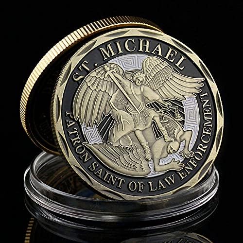 Oficial de moedas da polícia Copper Patilled Gift Saint of Law Aplucing Collection Motenir Gift Metal Metal Comemoration Coin