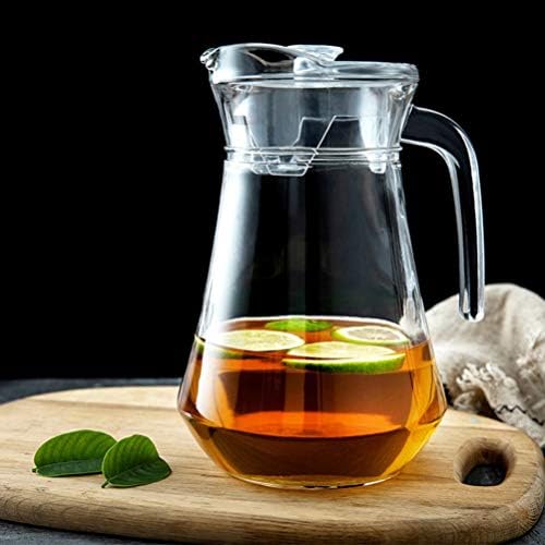 A jarra acrílica de água fria com tampa de chaleira de chá gelado com jarro de chá de chá de chá de chá de chá resistente a calor 2l Recipiente de água para suco de chá gelado de café com leite com limonada jarro
