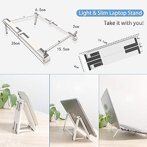 Suporte de ondas de caixa e montagem compatível com o Lenovo ThinkPad T14 - Pocket Aluminium Stand 3 -em -1, portátil, suporte de visualização de vários ângulos - prata metálica