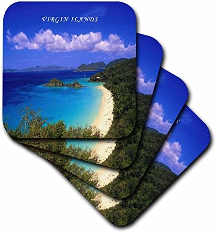 3drose CST_80547_3 TRunk Bay Virgin Islands-Ceramic Tile Coasters, conjunto de 4