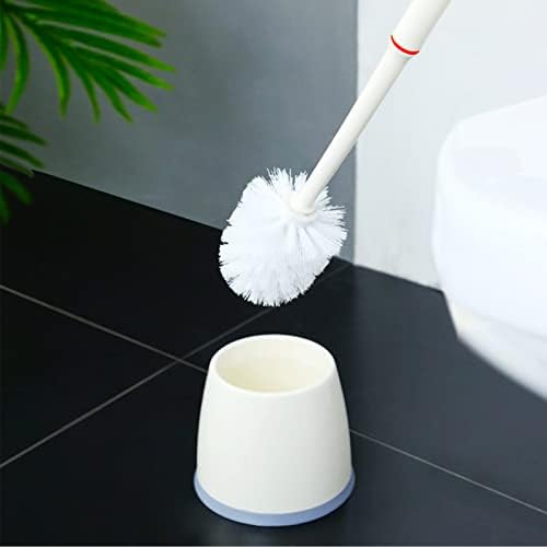 Conjunto de escovas de vaso sanitário, economia de tempo, alça estendida Handalet thunck Pincel 360 graus Projeto de drenagem branca com orifício de gancho para hotel para banheiro