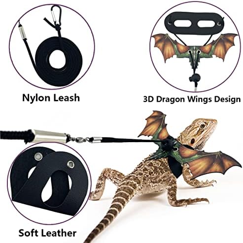 Vehomomy barbud dragon chico de colarinho lagarto lagarto conjunto de capacete - lagarto chicote de lagarto com tiranossauro