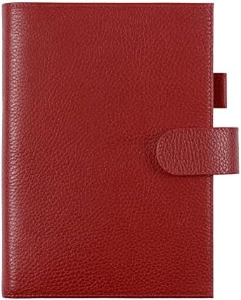 Capa de couro Moterm para cadernos A5 - se encaixa no primo Hobonichi, na stalogia e nos planejadores Midori MD, com loop de caneta, slots de cartão e bolso traseiro