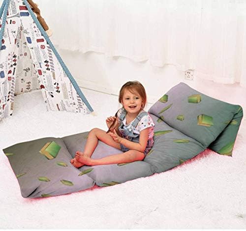 Cama de travesseiro infantil Livro colorido Cama de chão em casa vintage, tapete portátil de dormir para jogos de viagem de viagem, macio e confortável 26 x 88