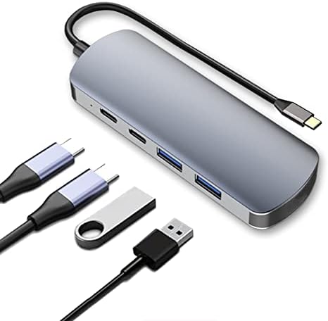 WJESOG USB 3.1 Hub 4 Porta Gen 2 10 Gbps inclui 2*portas USB-A e 2*USB C Adequadas para computadores, laptops, etc.