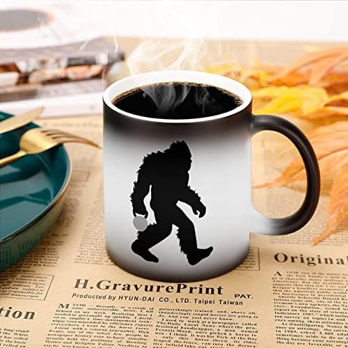 Bigfoot carregando Kettlebell Descoloração criativa Cerâmica Copo de café CUSTA MUG FONCIONAL PARA OUTO DE HOME