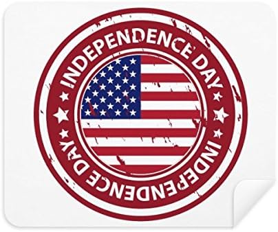 Bandeira do dia da independência dos EUA Bandeira vermelha de limpeza de pano de pano de limpeza 2pcs Camurça tecido