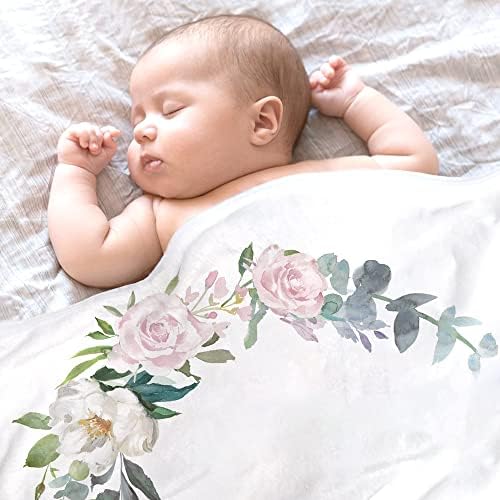 Fundich Baby Milestone Blain Girl | Recém -nascido Milestone Blanket | Rose Bursery Decor | Baby Girl Photo Aument