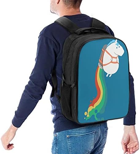 Space Unicorn Pattern Travel Backpack estético Bookbag pesado Daypacks Bolsa de trabalho de ombro para homens mulheres