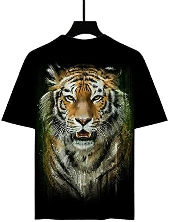 Men, camiseta gráfica, hipster hip hop tigre impresso camiseta básica camisetas de verão manga curta colhere