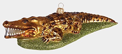 Crocodilo Réptil Animal Boca de vidro soprado Ornamento de Natal