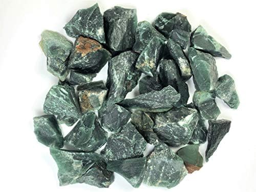 Materiais Hypnotic Gems: 1/2 lb de pedras verdes jasper da Ásia - cristais naturais crus em massa bruta para cabine,