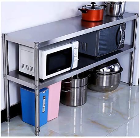 MM 2 prateleiras de prateleira, prateleiras de metal estável para cozinha pequena, banheiro, até 80 kg por prateleira, estante