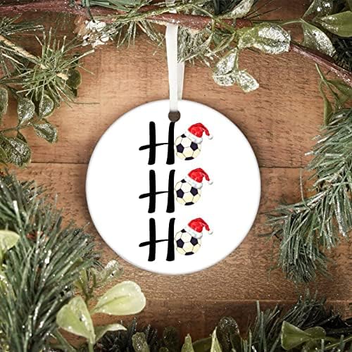 HO Ho Ho Christmas Ornamento Bola Bola Ornamento de Cerâmica 3 Bola com Chapéu de Chapéu de Chapéu de Receita Bola Bola Ornamento de Árvore de Natal Para Decoração de Árvores de Natal Xmas de Ano Novo Decoração