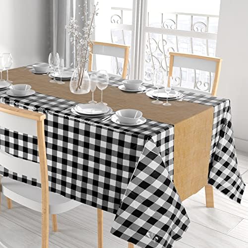 REMAGR 3 PCS 108 x 54 polegadas de mesa de mesa de plástico quadriculada Rectangle Racing Table Table Table Buffalo Plaid Tonela Tone