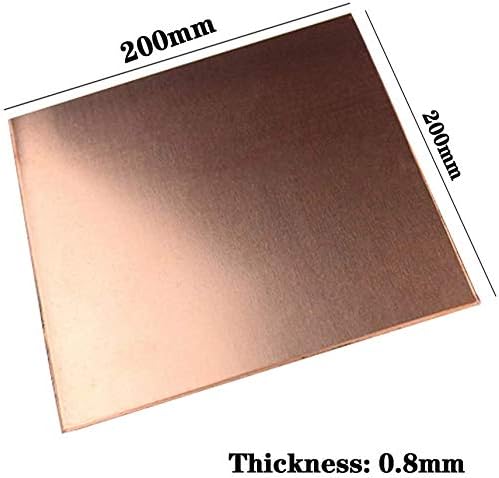 GOONSDS 99,9% Material industrial de placa de chapas de cobre puro, 200x200mm, espessura0,8 mm