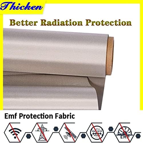 Adswin EMF Protection Fabric anti radiação, anti estática, cartão de furto anti -roubo, isolamento EMI, tecido de cobre de níquel bloqueando de sinal, mais espesso
